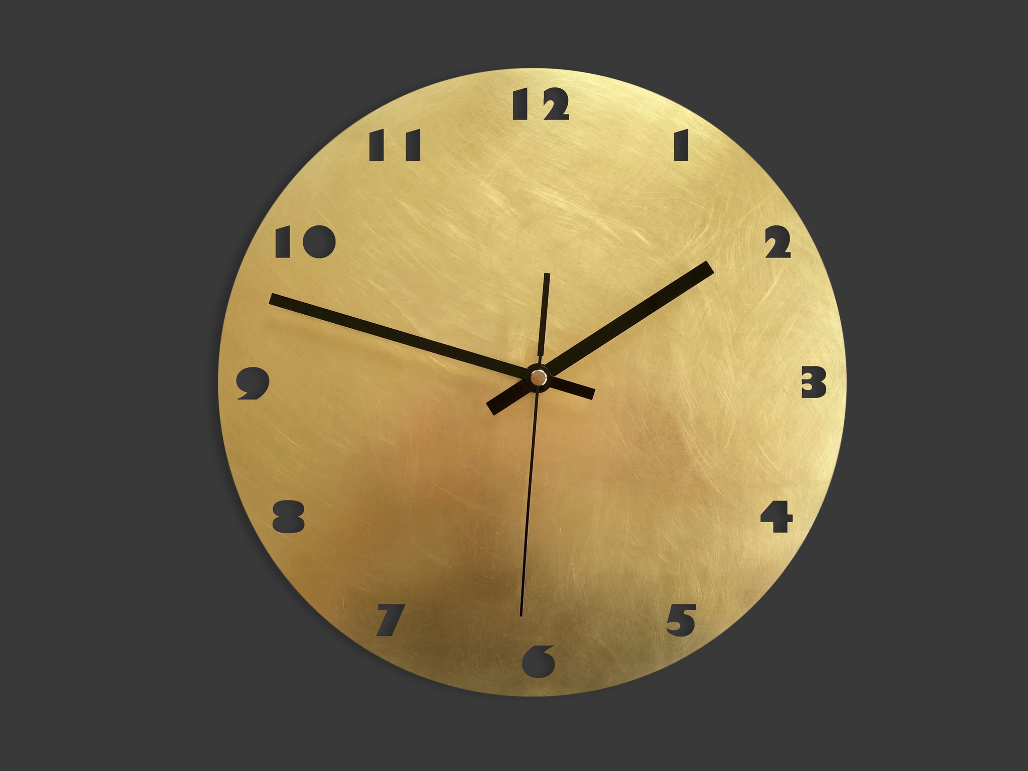 Brass NUMBERS Wall Clock - Various Sizes