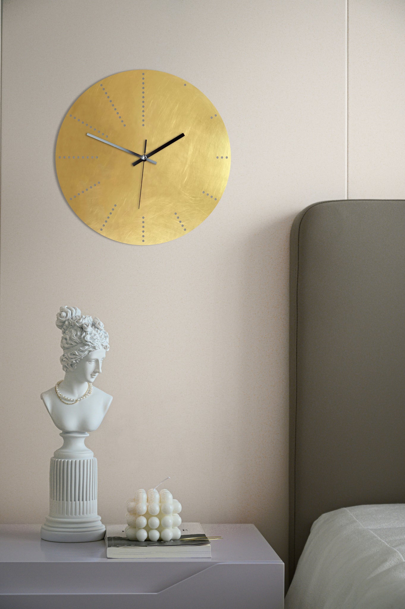 DOTS Pure Brass - Silent Wall Clock - Various Sizes