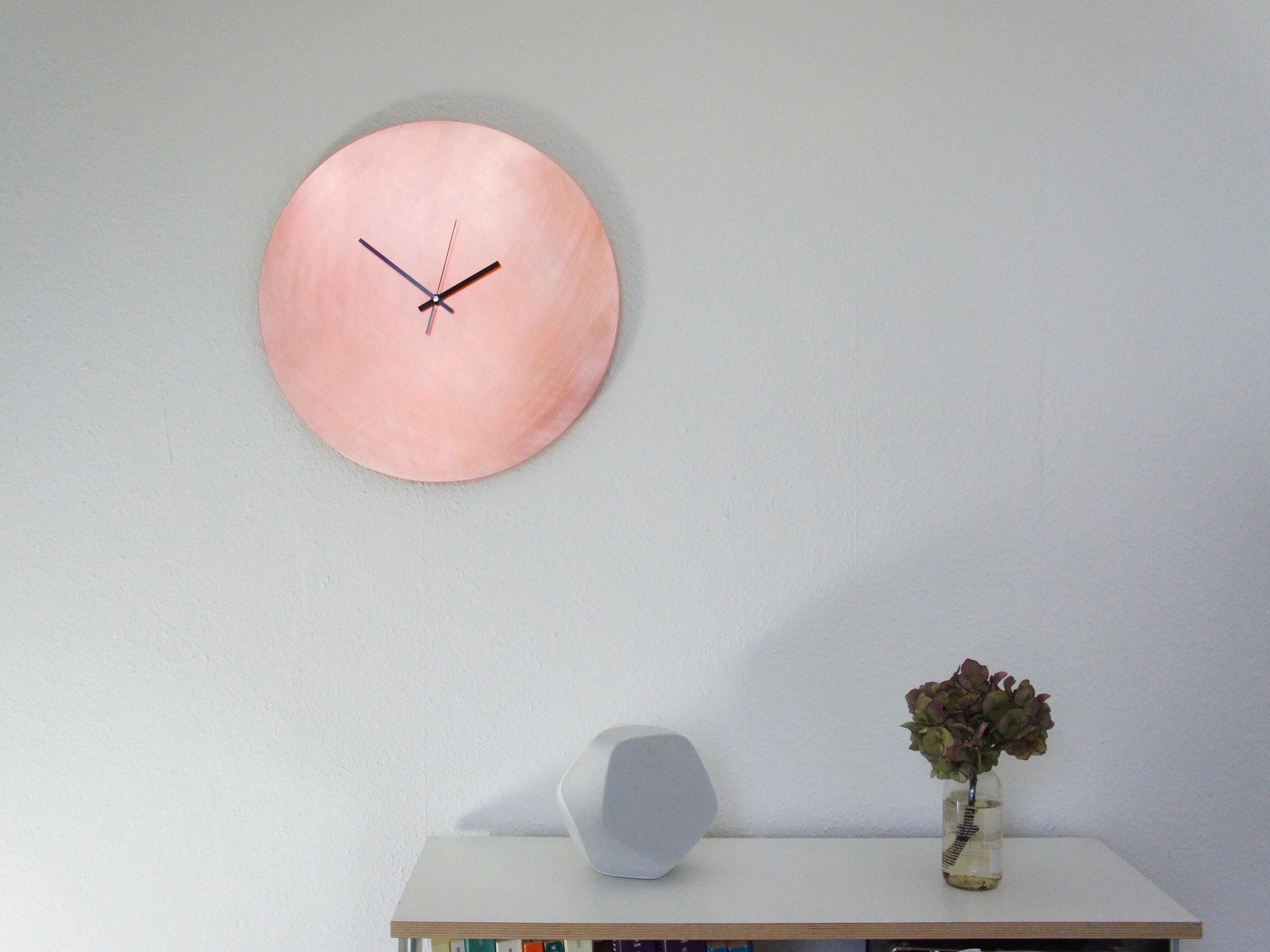 Copper Wall Clock 45 cm Kupfer Wanduhr Uhr 45 cm Calvill Design groß