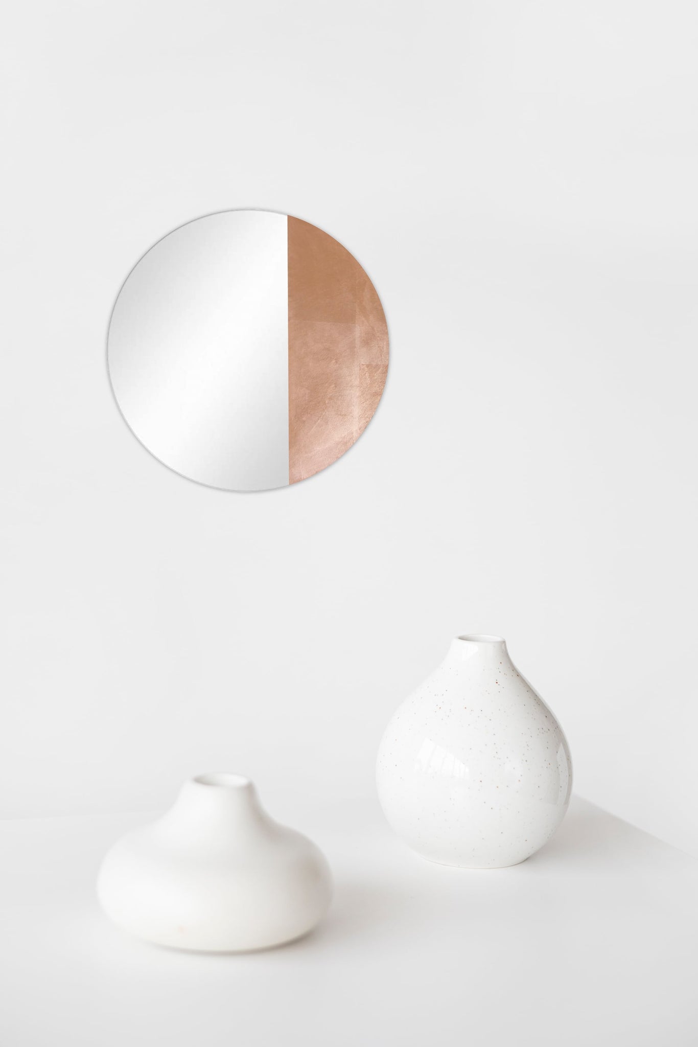 Kupfer spiegel copper wall mirror round sphere rund Blattmetall Wandspiegel handmade unique Unikat 